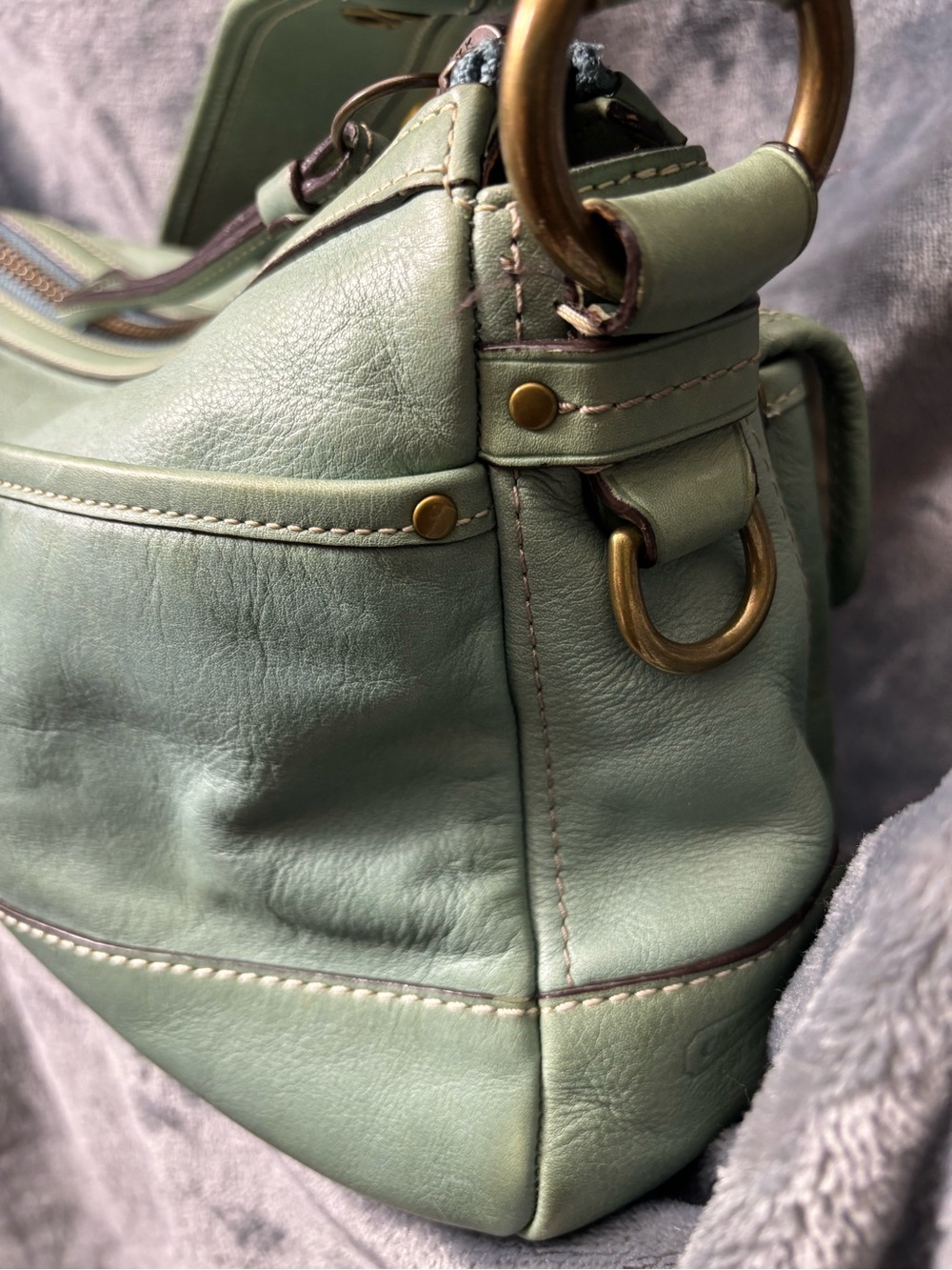 RARE Coach 10328 Legacy 65th Anniversary Double Turnlock Shoulder Bag Pond Blue - Picture 5 of 11